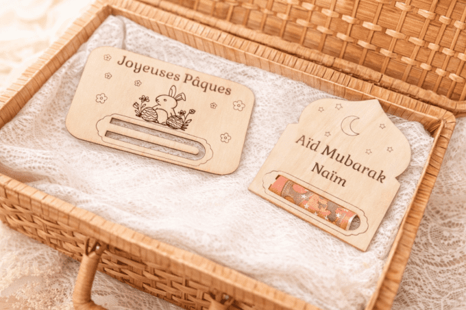 Porte-billet en bois – Aïd & Pâques