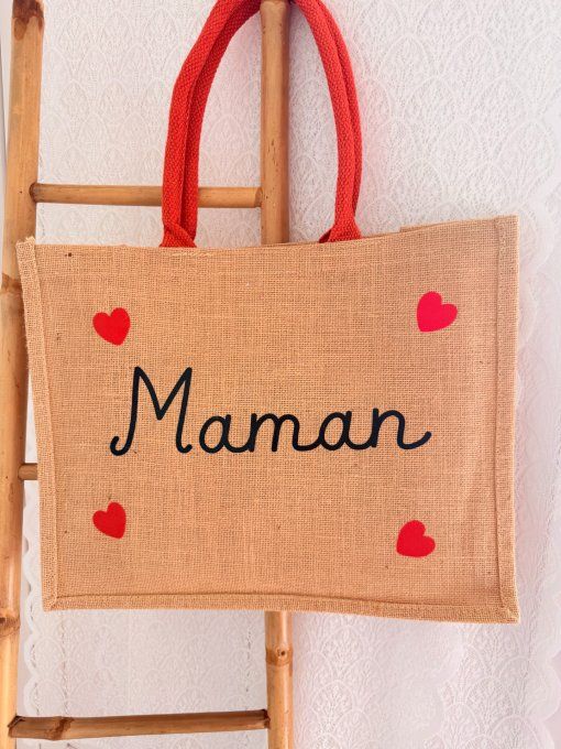 Sac en jute coeur 