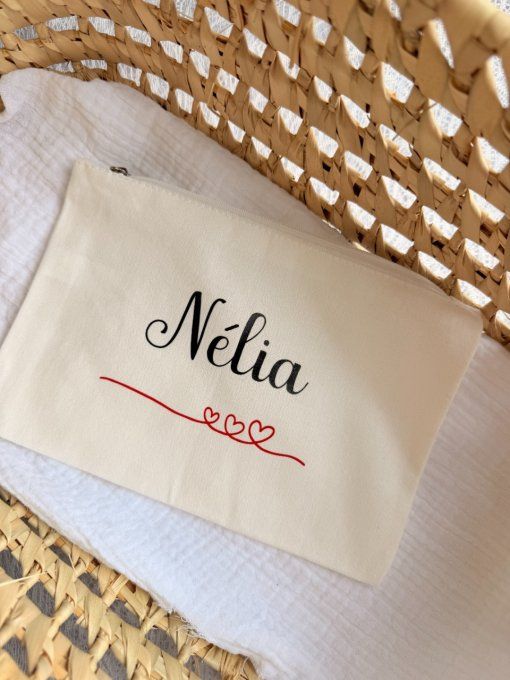 Pochette blanche personnalisée – Message ou prénom au choix