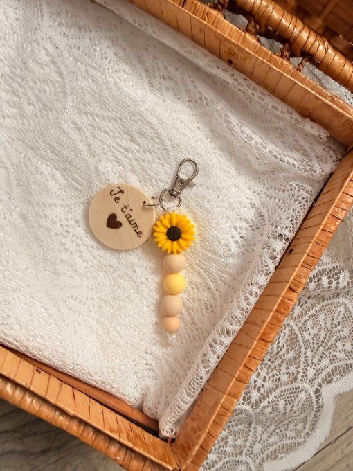 Porte-clés en perles personnalisés avec gravure