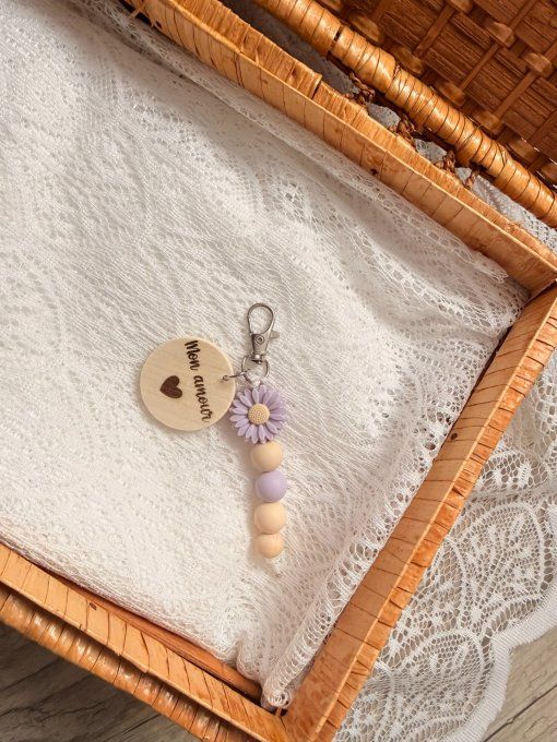 Porte-clés en perles personnalisés avec gravure