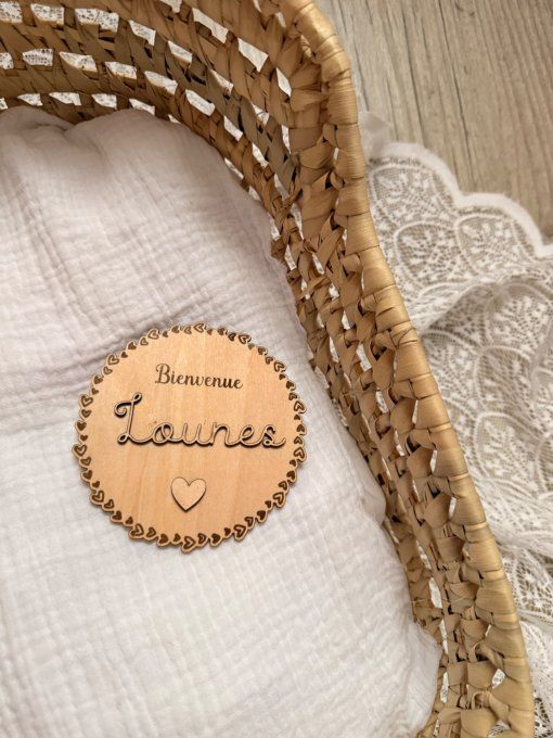 Cercle de bienvenue en bois gravé