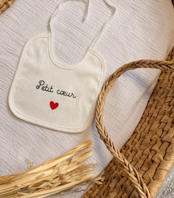 Bavoir blanc personnalisé – Prénom ou message au choix