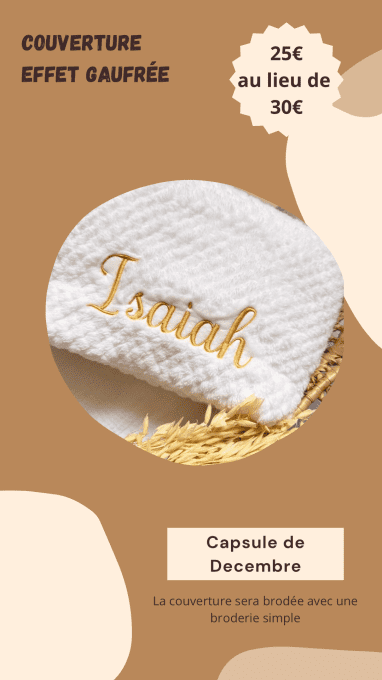 Capsule de Décembre – Couverture Brodée Effet Gaufrée 